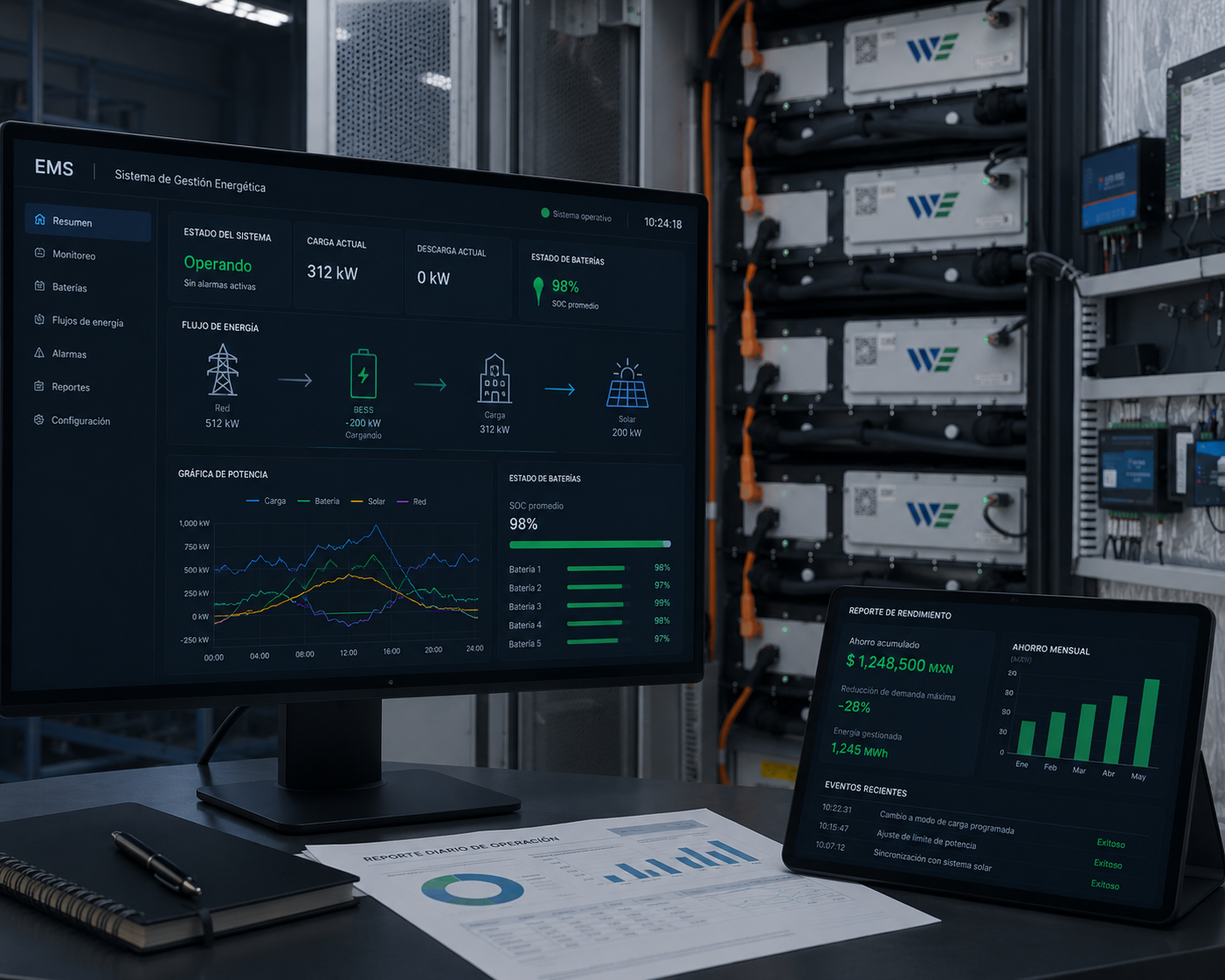 EMS, monitoreo y optimización